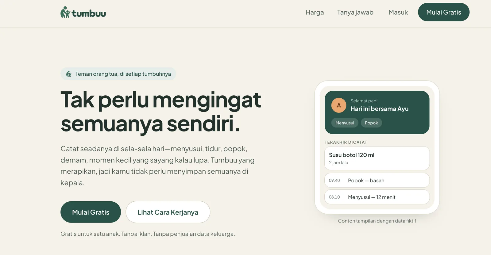 Tumbuu: website view